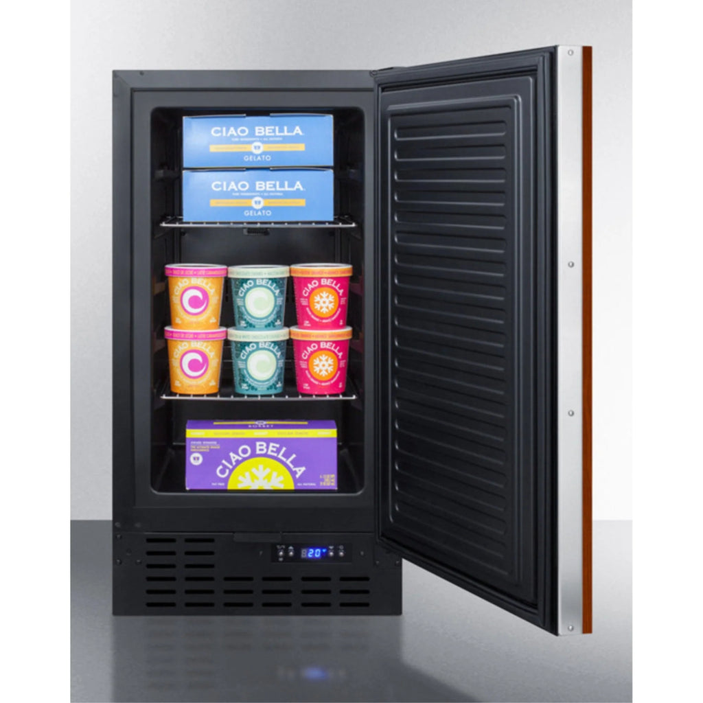 18 in Wide Frost-Free Freezer, Black, Built-In or Freestanding