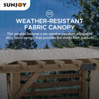 Sunjoy Cedar Wood Hot Tub Pergola 10 x 11 ft With Adjustable Canopy And Privacy Screen