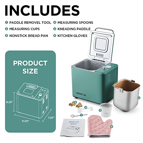 Neretva Automatic Bread Maker Machine With Sourdough Setting - 20-in-1
