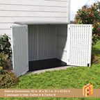 KINYING Horizontal Outdoor Storage Box, 48 Cu.ft, 53.2 in W x 34.3 in D x 47.1 in H