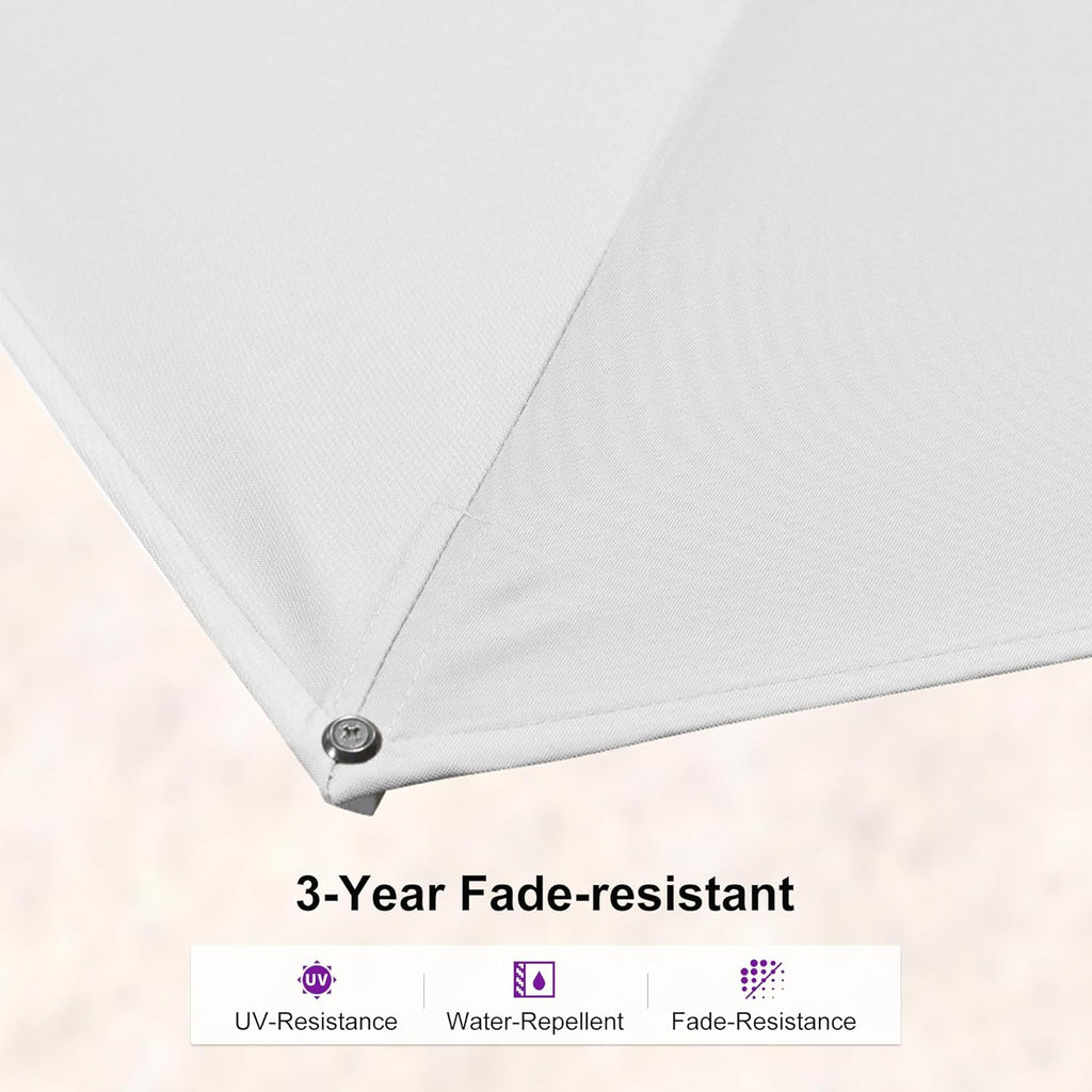 PURPLE LEAF 9' x 12' White Right-Left Tilt Aluminum Cantilever Patio Umbrella