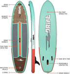 Drift Inflatable Stand Up Paddle Board 10'8in Classic Woodgrain - Aero