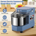 Commercial Food Mixer - 8-Quart, 450W, Dual-Arm Kneading, Stainless Steel Bowl, Safety Shield And Programmable Timer