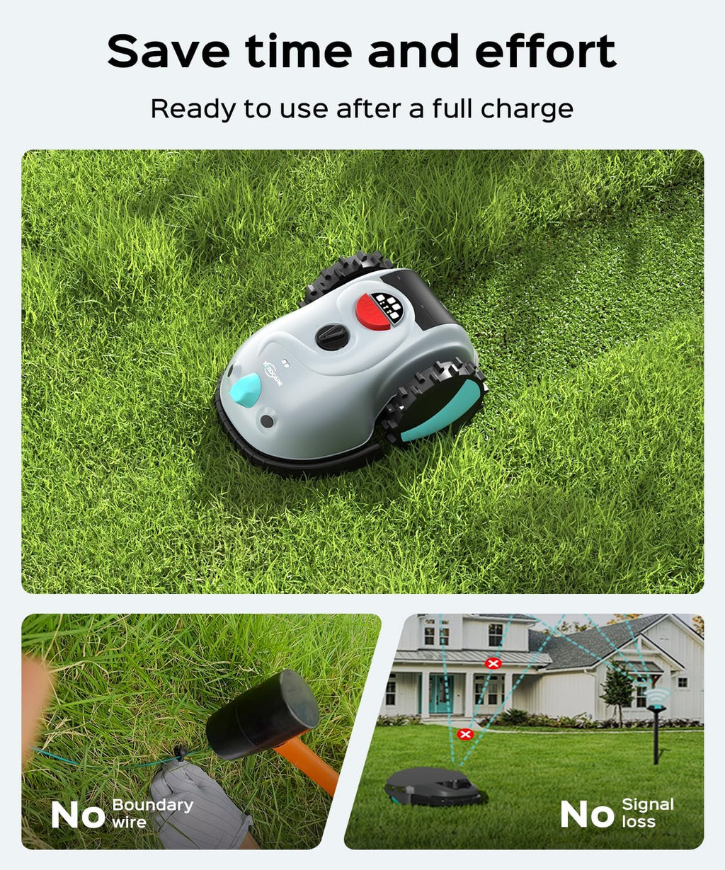 YARDCARE Robot Lawn Mower With HD Vision Navigation, 6.3-In Cutting Width - V100