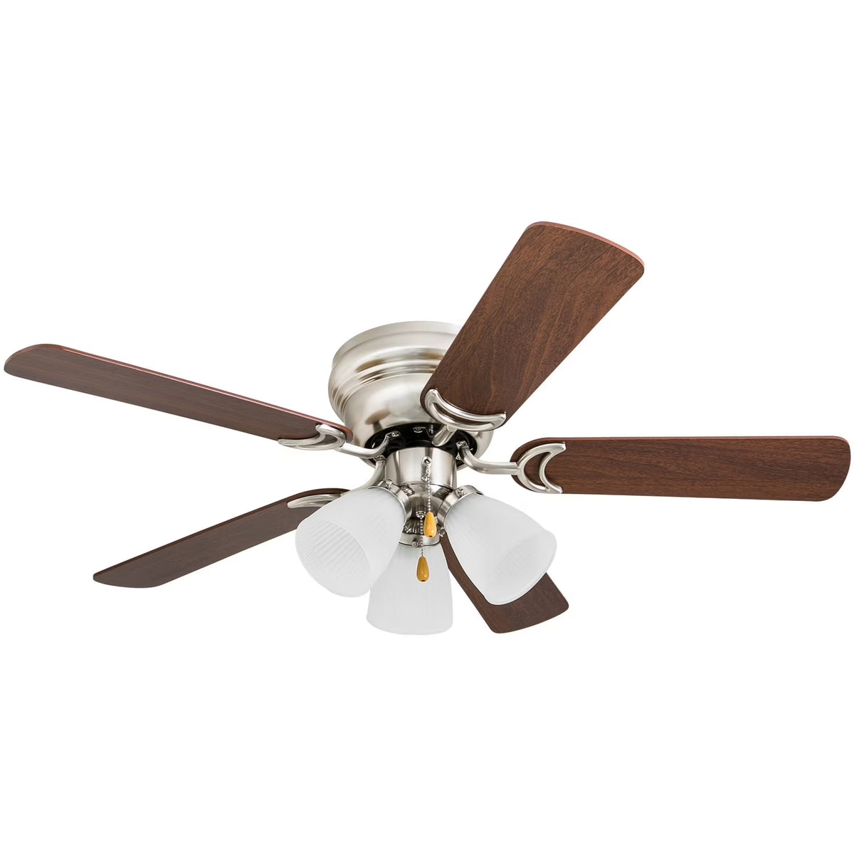 Prominence Home 42 inch Satin Nickel Bedroom Hugger Ceiling Fan With Lights
