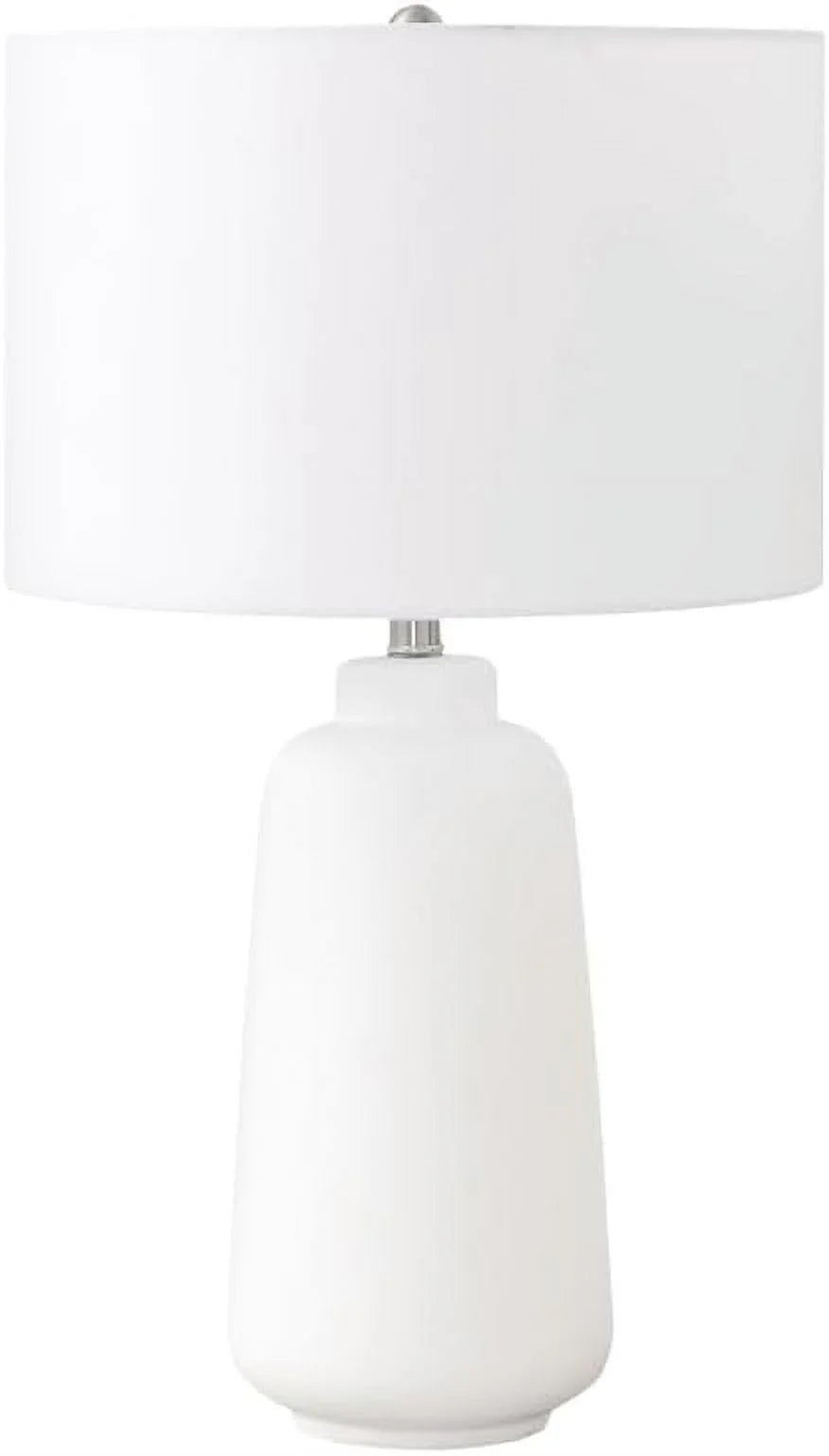 Modern Cream Ceramic Table Lamp, Ivory/Cream Shade, 26 in H - 9716