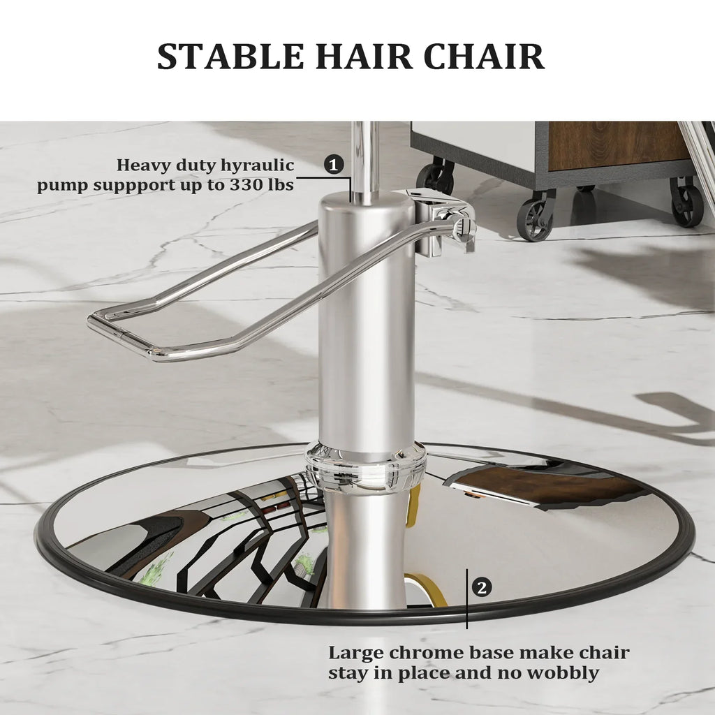 OmySalon Salon Chair With Hydraulic Pump, Pink, 360 Degree Swivel