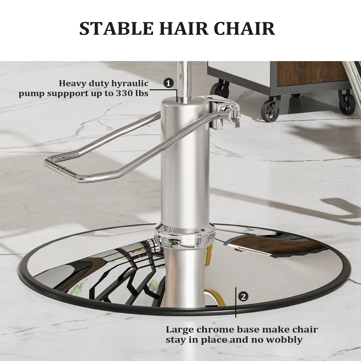 OmySalon Salon Chair With Hydraulic Pump, Pink, 360 Degree Swivel