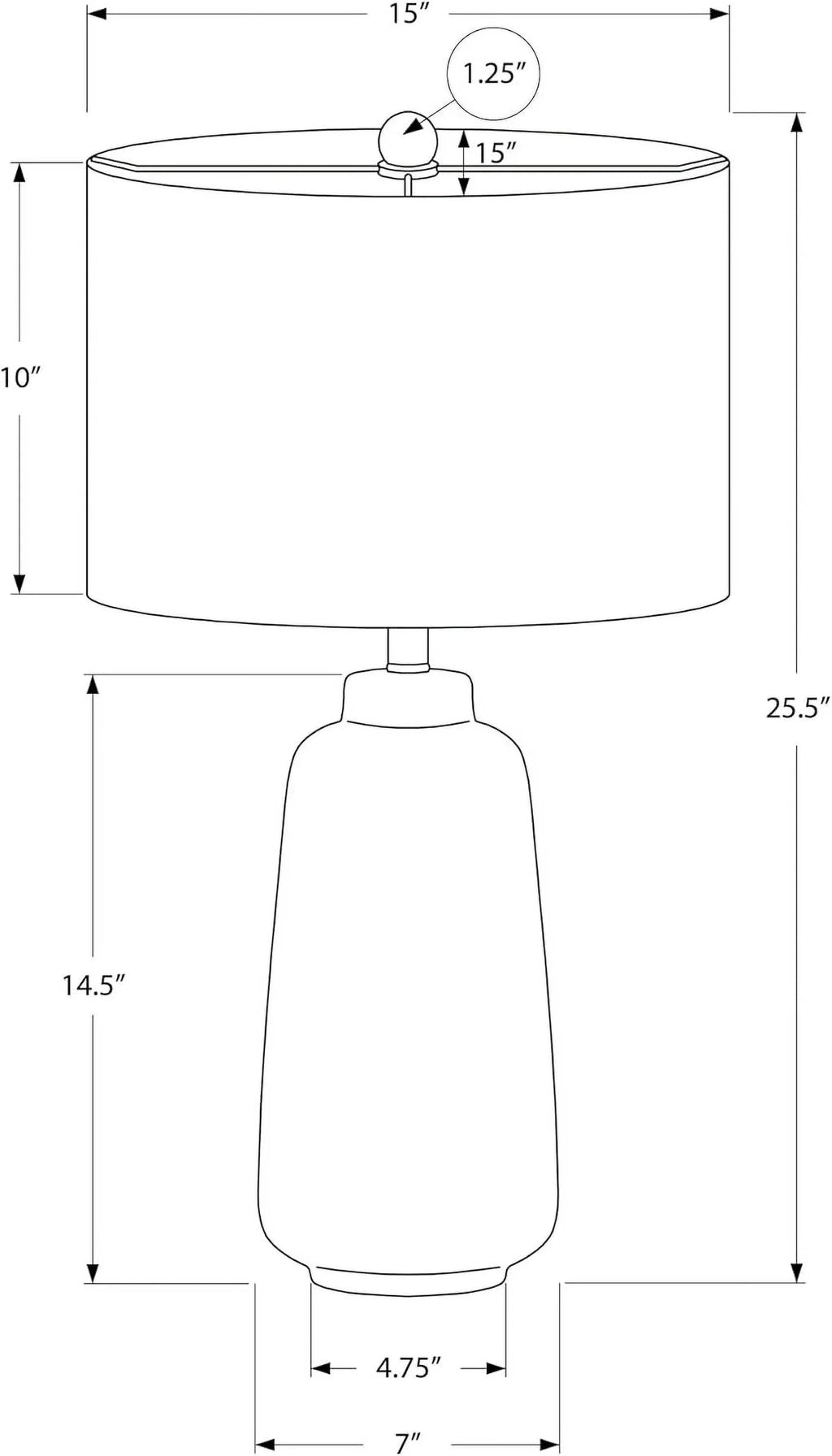 Modern Cream Ceramic Table Lamp, Ivory/Cream Shade, 26 in H - 9716