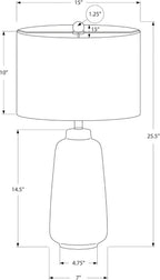 Modern Cream Ceramic Table Lamp, Ivory/Cream Shade, 26 in H - 9716