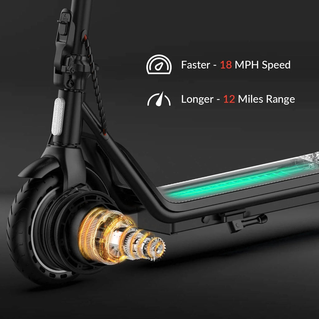 5TH WHEEL Electric Scooter With Turn Signals, 300W, 8.5 in Solid Tires, 18 mph, 12 Miles, Black - W16S