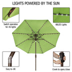 EliteShade 9ft Market Patio Umbrella With 80 LED Lights, Ruby