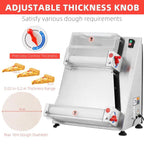 Commercial Pizza Dough Roller Sheeter, 370W, Stainless Steel, Max 16