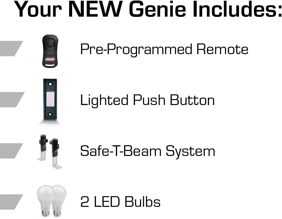 Genie Stealth 500 Essentials LED Belt Drive Garage Door Opener With LED Bulbs - 2055