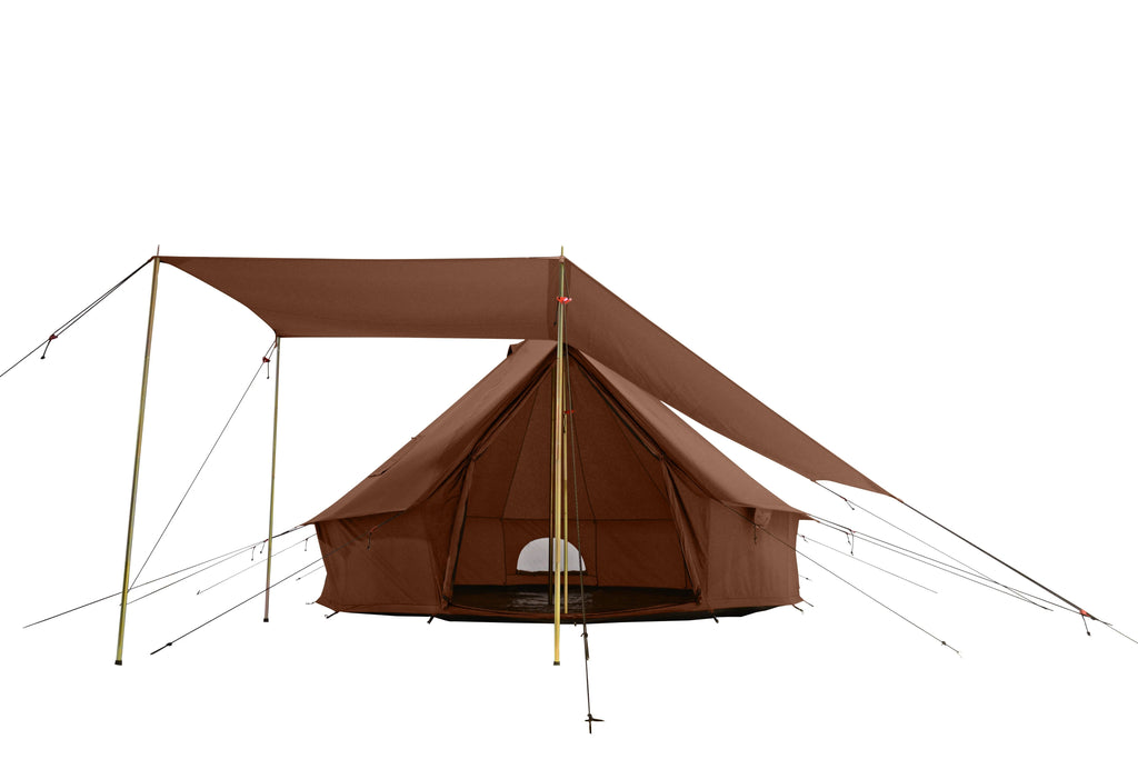 White Duck Outdoors Regatta Bell Tent Awning, Desert Red, 10 ft - Complete Canopy With Poles