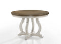 GeeHome Round Dining Table, 59in Dia, Walnut And Antique White Finish - DN01805