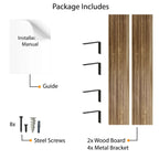 Rustic Floating Wall Shelves, 60 Inch, 2 Piece, Burnt Wood