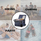 BODEGA 12 Volt 37 Qt Dual Zone Portable Car Refrigerator Freezer - Dark Blue and Black