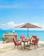 BrylaneHome 9 Ft Tilt-And-Crank Patio Umbrella With 8 Steel Ribs