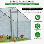 Al Fresco Metal Chicken Coop With Waterproof Cover, Silver, 10 x 10 ft