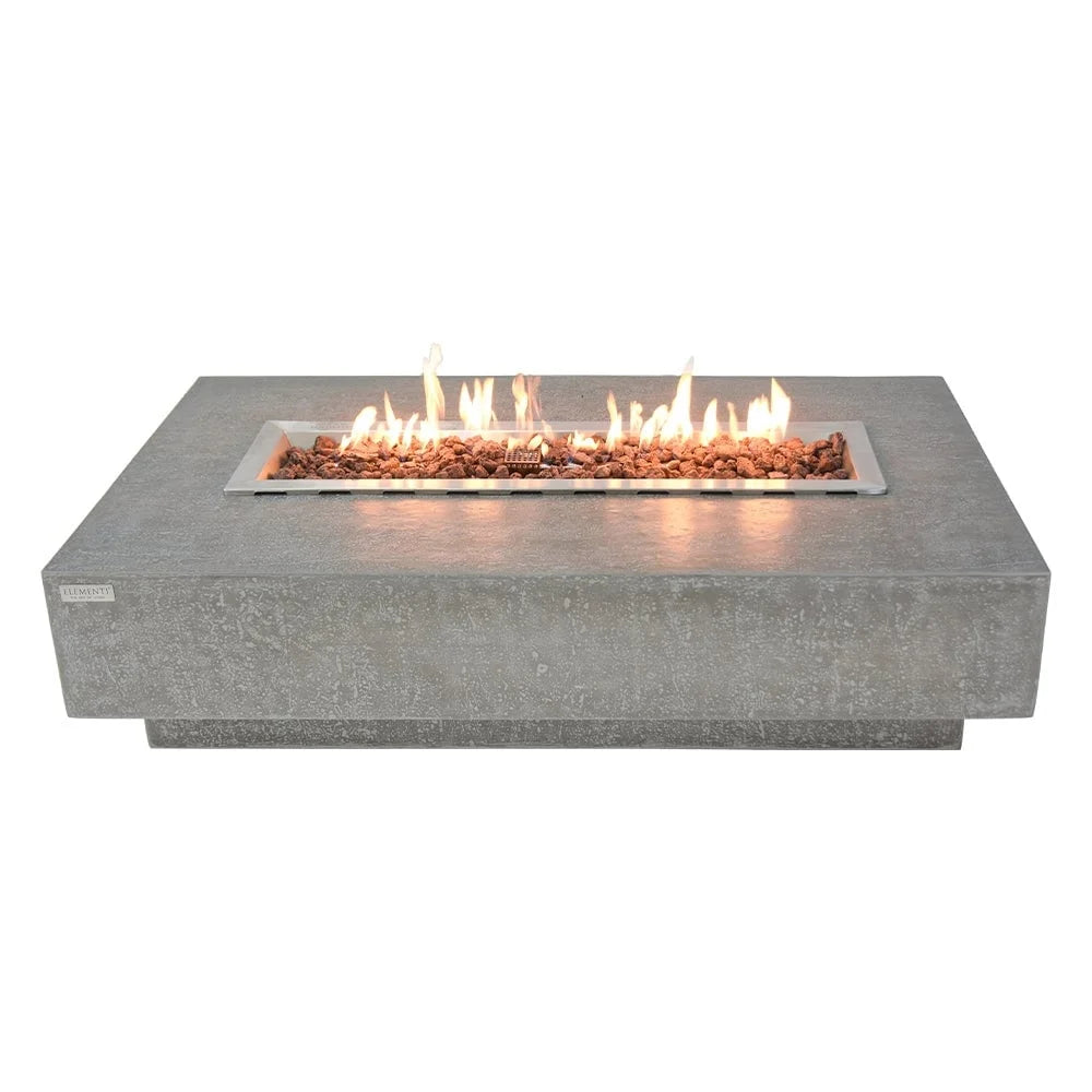 Elementi Outdoor Lunar Fire Bowl 42 Inches Grey Glass Reinforced Concrete Natural Gas Fire Pit Table