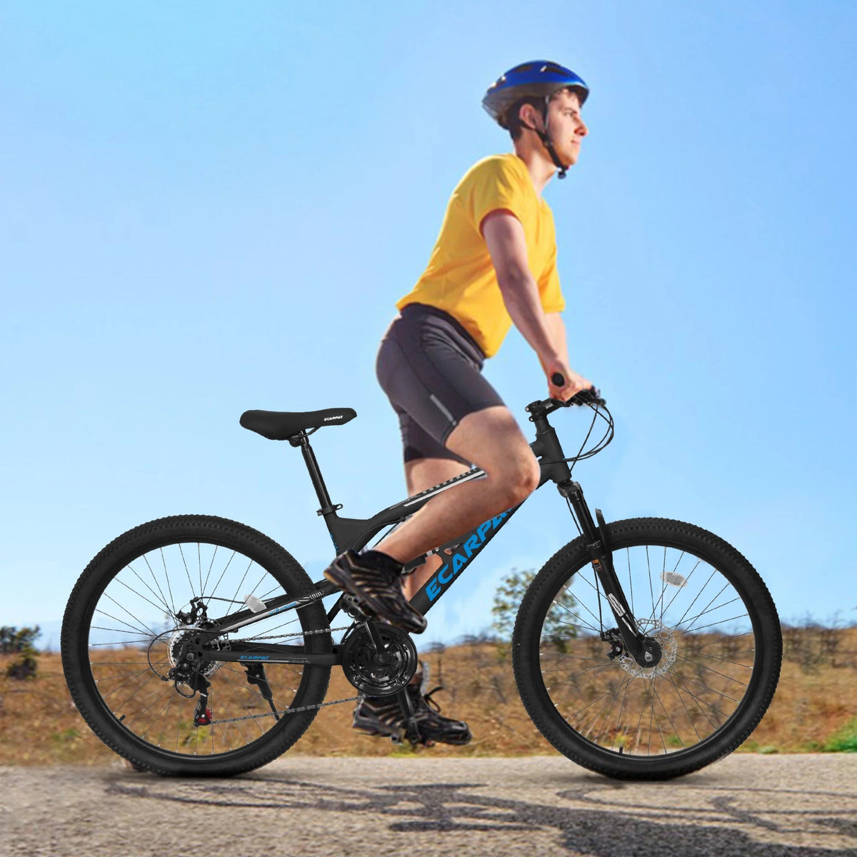 26 Inch Full-Suspension Mountain Bike, 21-Speed, 26x16 Inch Carbon Steel Frame