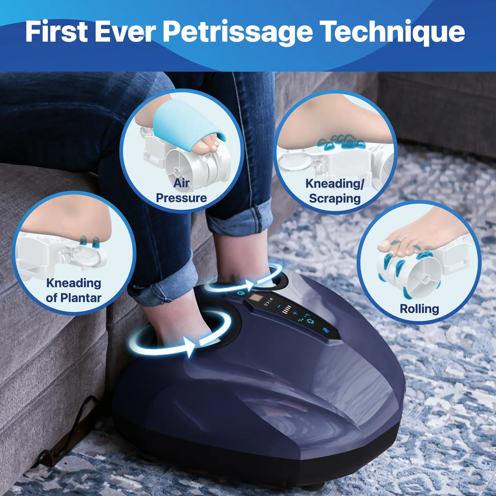 MIKO Shiatsu Foot Massager Machine With Heat, Touchscreen And 2 Wireless Remotes