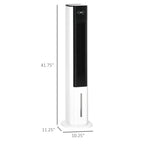 HOMCOM 42 inch Portable Evaporative Air Cooler, 3-In-1 Ice Cooling Fan Humidifier, 1.6 Gal Water Tank - White