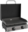 Blackstone 22 inch Tabletop Griddle With Hood, Stainless Steel Front Plate, Black - 1813