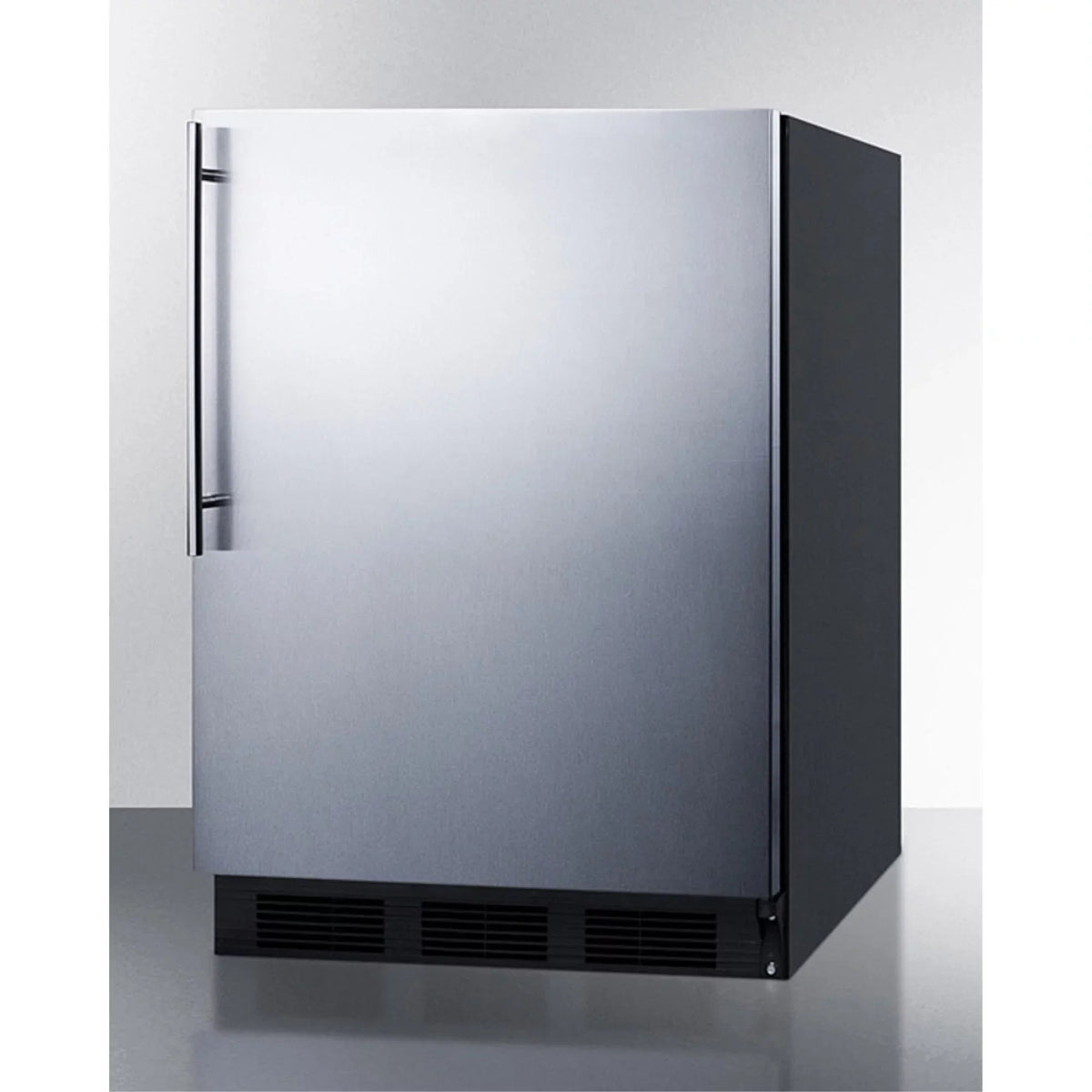 ADA Compliant Built-In Undercounter All-Refrigerator, 32 in Height, 5.5 cu. ft., Stainless Steel Wrapped Door, Black Cabinet