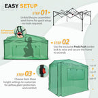 EAGLE PEAK Instant Pop-Up Walk-In Greenhouse, 8x6 ft, Green/Clear PE Cover