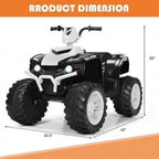 Electric Kids' ATV With LED Lights And Treaded Tires - White