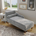 Vesgantti Velvet Chaise Lounge, 59 in, Grey