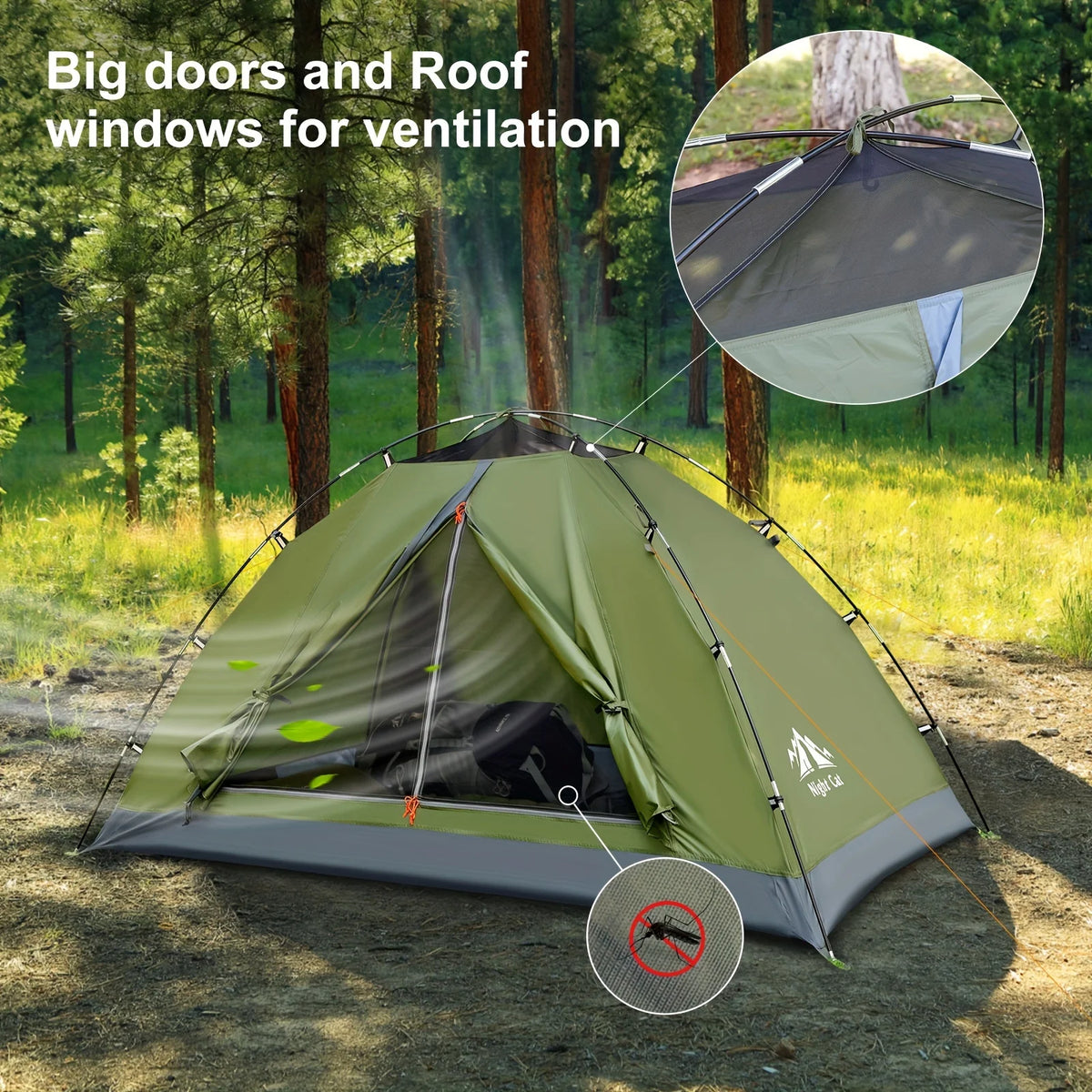 Kunkun E-commerce Backpacking Tent, 1 Person, Single-Size, Green