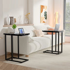 C-Shaped Sofa Side Tables, Set of 2, 11" D x 19" W x 24" H