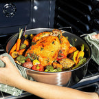 HC Cookware Hybrid Deep Saute Pan/Chicken Fryer With Lid, 7-Qt