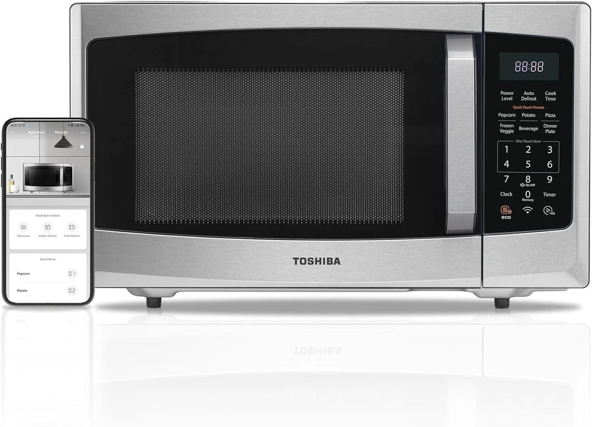 TOSHIBA 4-in-1 Countertop Microwave Oven, 1.5 Cu Ft, 1000W, Silver - ML-EC42P(SS)