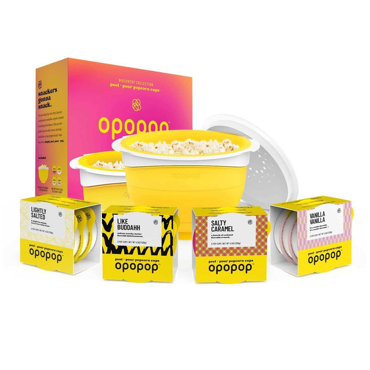 Opopop Gourmet Microwave Popcorn Variety Kit - 4 Flavors