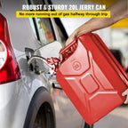 VEVOR Steel Jerry Fuel Can 5.3 Gallon/20 L, 2 Count, Red - 2X20LRED