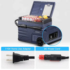 BODEGA 12 Volt 37 Qt Dual Zone Portable Car Refrigerator Freezer - Dark Blue and Black