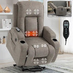 Lazy Boy Power Lift Recliner Chair With Massage, Lumbar Heating, USB Port And Cup Holders - Single Motor