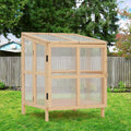 Youmumeub Wooden Cold Frame Greenhouse With 2-Tier Raised Garden Planter And Polycarbonate Panels - Foldable, Natural Wood