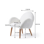 Beech Frame Upholstered Armchair With Polypropylene/Olefin Upholstery - White