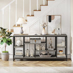 3-Tier Console Sofa Table With Storage, 70.9 Inch