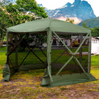 Outsunny 12' X 12' Hexagon Pop Up Screen House With Mesh Netting Walls And Carry Bag