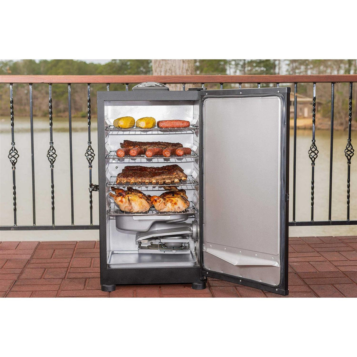 Masterbuilt Digital Electric Smoker, 4 Chrome Coated Racks, 20.47 in. L x 19.88 in. W x 33.27 in. H