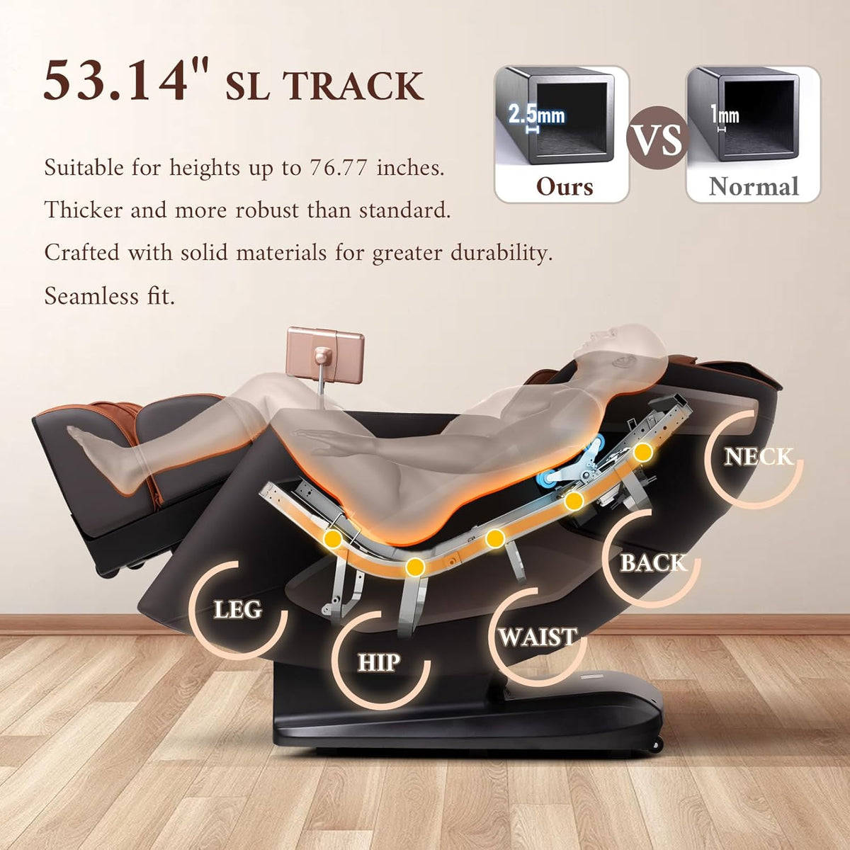 4D Full Body Massage Chair With 53.14 in SL Track, Zero Gravity And 12 Auto Modes
