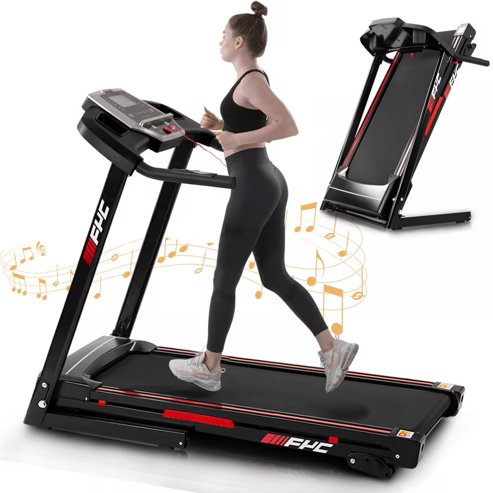 Folding Electric Treadmill With 3.5HP Motor, 300LBS Capacity And Incline
