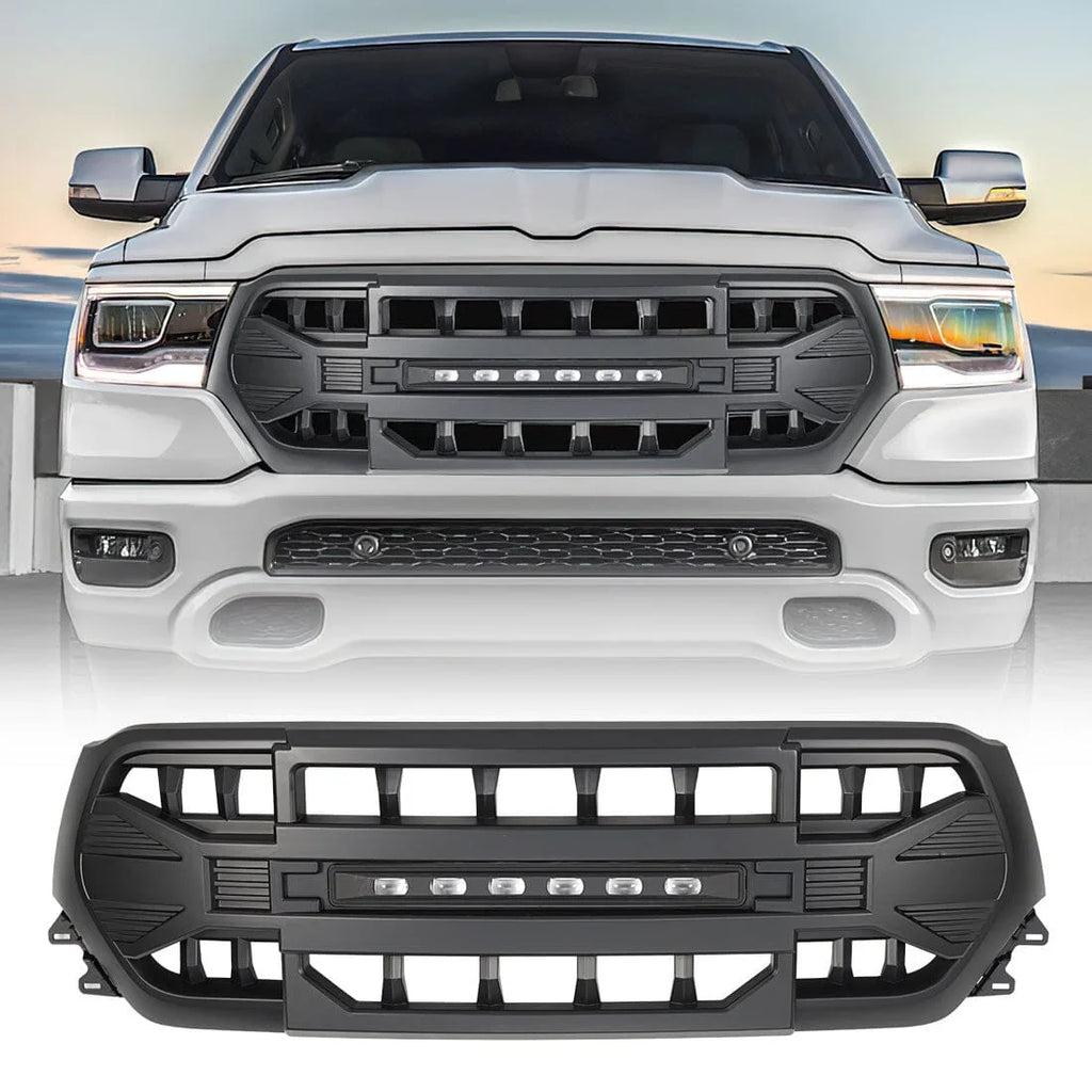 ARMOR Grille With LED Off-Road Lights For 2019-2024 Dodge Ram 1500