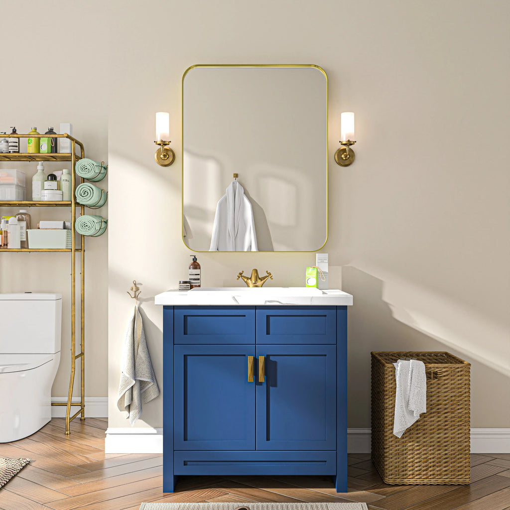 Aluminum Alloy Rounded Corner Wall Vanity Mirror